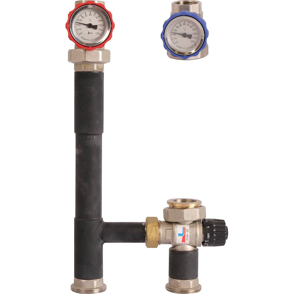 Насосная группа ROMMER RDG-0002 с термостатическим смесительным клапаном (20-4С) 1 без насоса. Фото 0