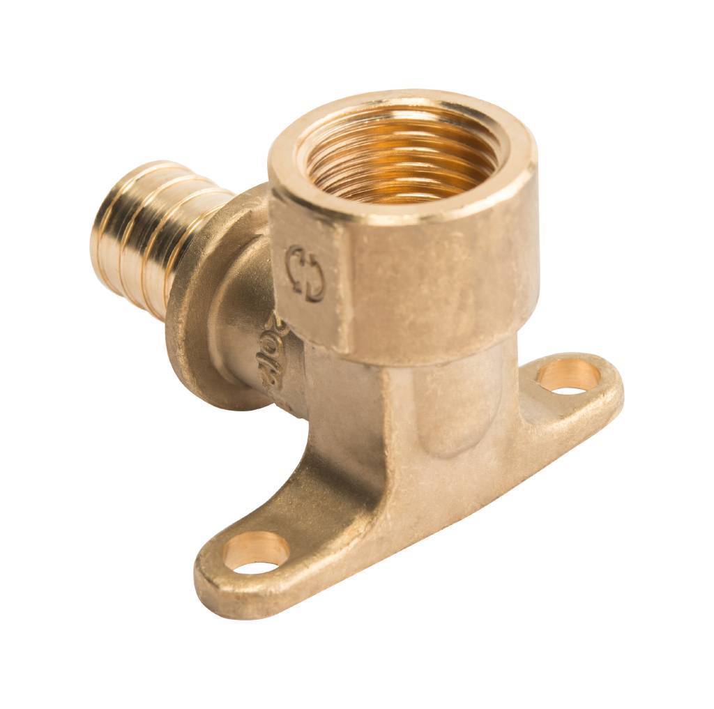 Угольник STOUT настенный с креплением 20xRp 1/2 для труб из сшитого полиэтилена аксиальный. Фото 6