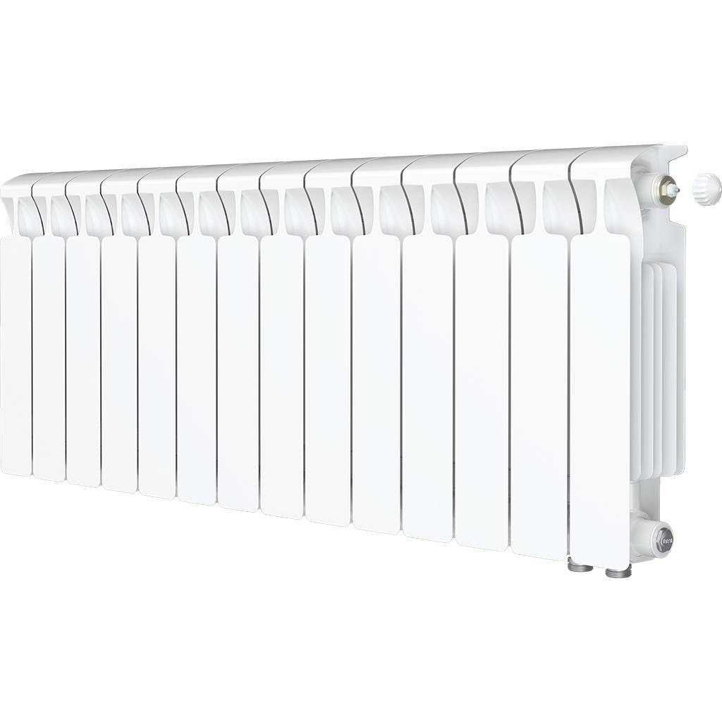Радиатор биметаллический RIFAR MONOLIT VENTIL 350 MVR 14 секций нижнее правое подключение (белый RAL 9016)