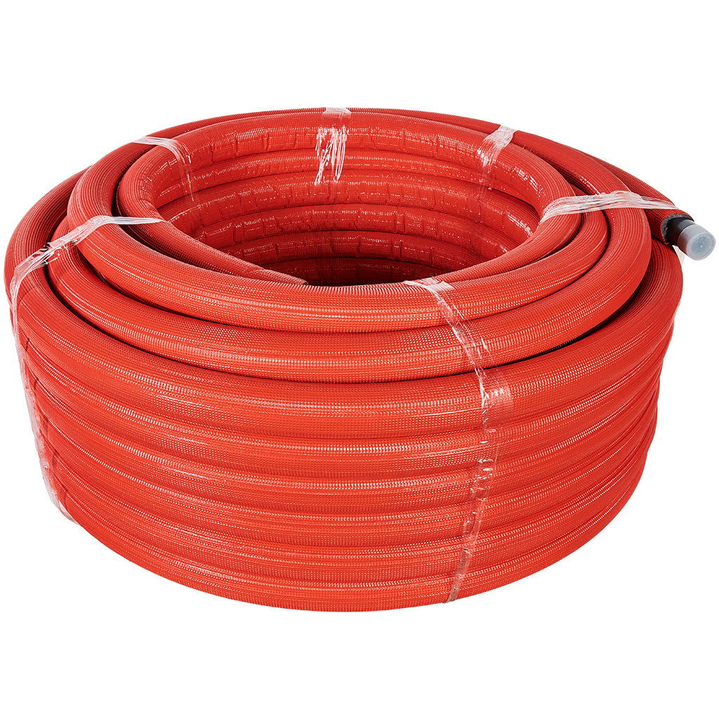 Труба STOUT 32х4,4 (бухта 50 метров) PEX-a из сшитого полиэтилена с кислородным слоем, серая в теплоизоляции (красная)