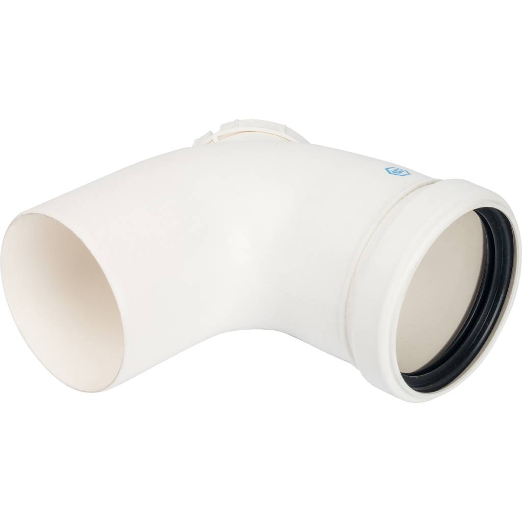 Конденсационный угол STOUT 87° с инспекцией DN80 м/п PP-FE. Фото 0