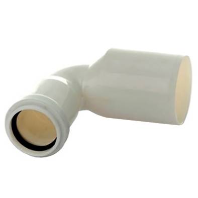 Переход эксцентрический угловой Sinikon D 050/032*90° белый Aquer