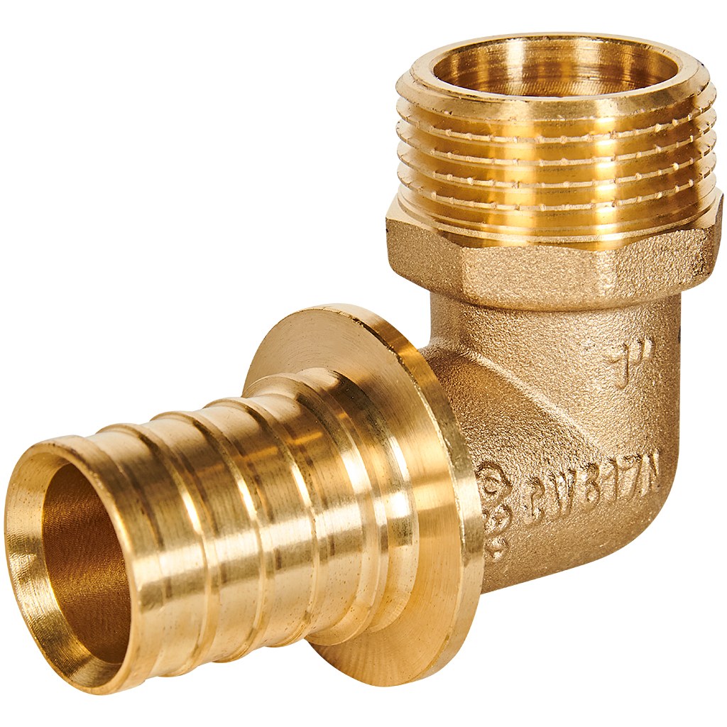 Угольник-переходник с наружной резьбой ROMMER 32xG 1 для труб из сшитого полиэтилена аксиальный