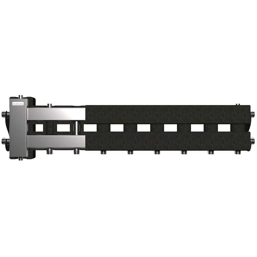 Балансировочный коллектор GIDRUSS BMSS-60-5D.EPP (до 60 кВт, вх. G 1, 4+1 контура G 1, 4D-кронштейны K.UMS, EPP-термоизоляция). Фото 1