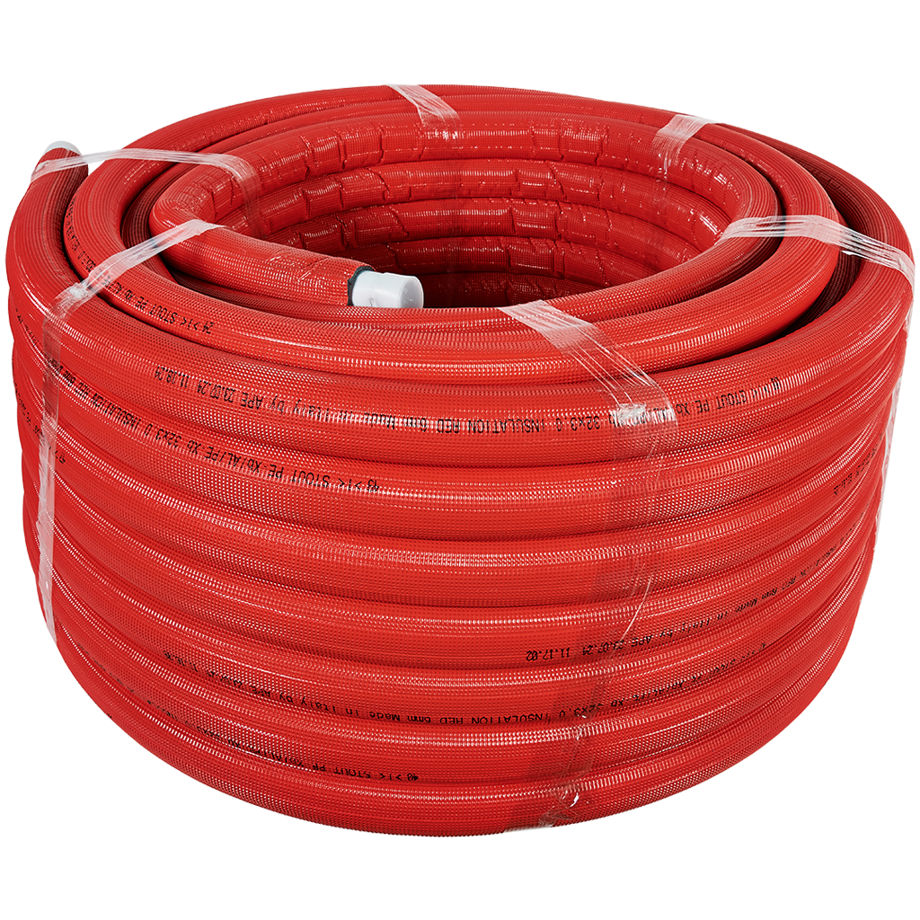 Труба металлопластиковая STOUT в теплоизоляции 32х3,0 (бухта 50 м) (красная)