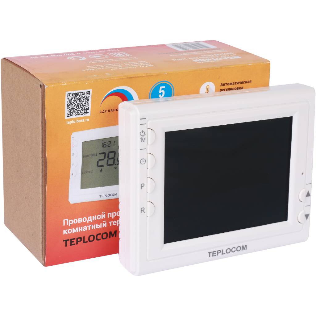 Термостат комнатный Teplocom TS-Prog-2AA/8A, проводной, прогр., реле 250В, 8А. Фото 4