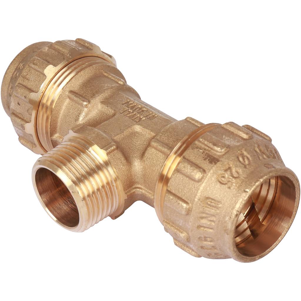 Тройник TIEMME с наружной резьбой 25х3/4х25 для труб ПНД винтовой