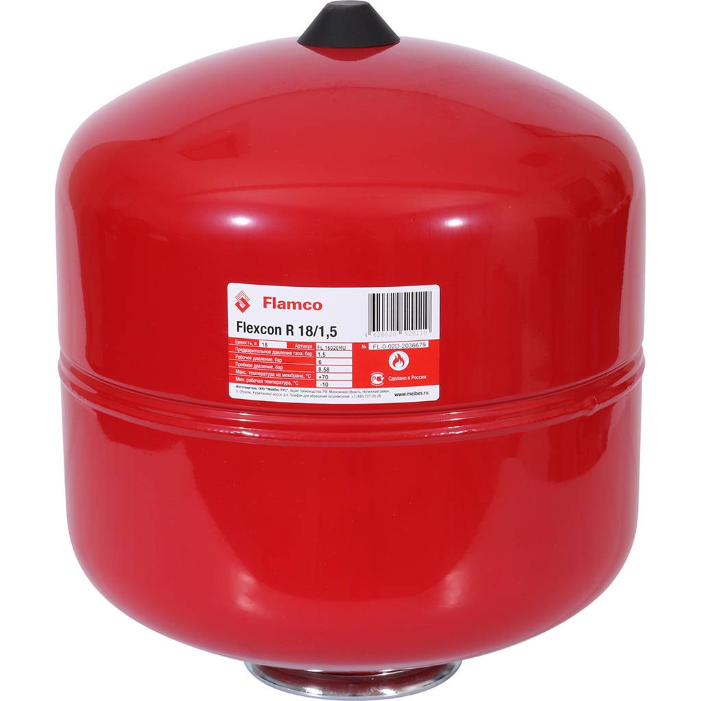 Расширительный бак Flamco Flexcon R (теплоснабжение/холодоснабжение) Flexcon R 18л/1,5 - 6bar. Фото 1