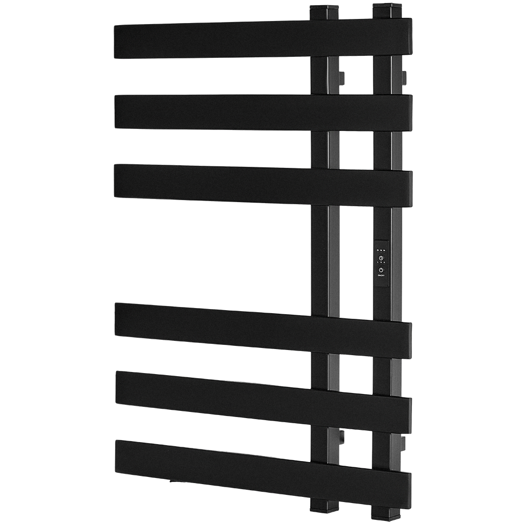 Полотенцесушитель STOUT электрический NEOSOUL quadro 70*50 Черный матовый. Фото 1