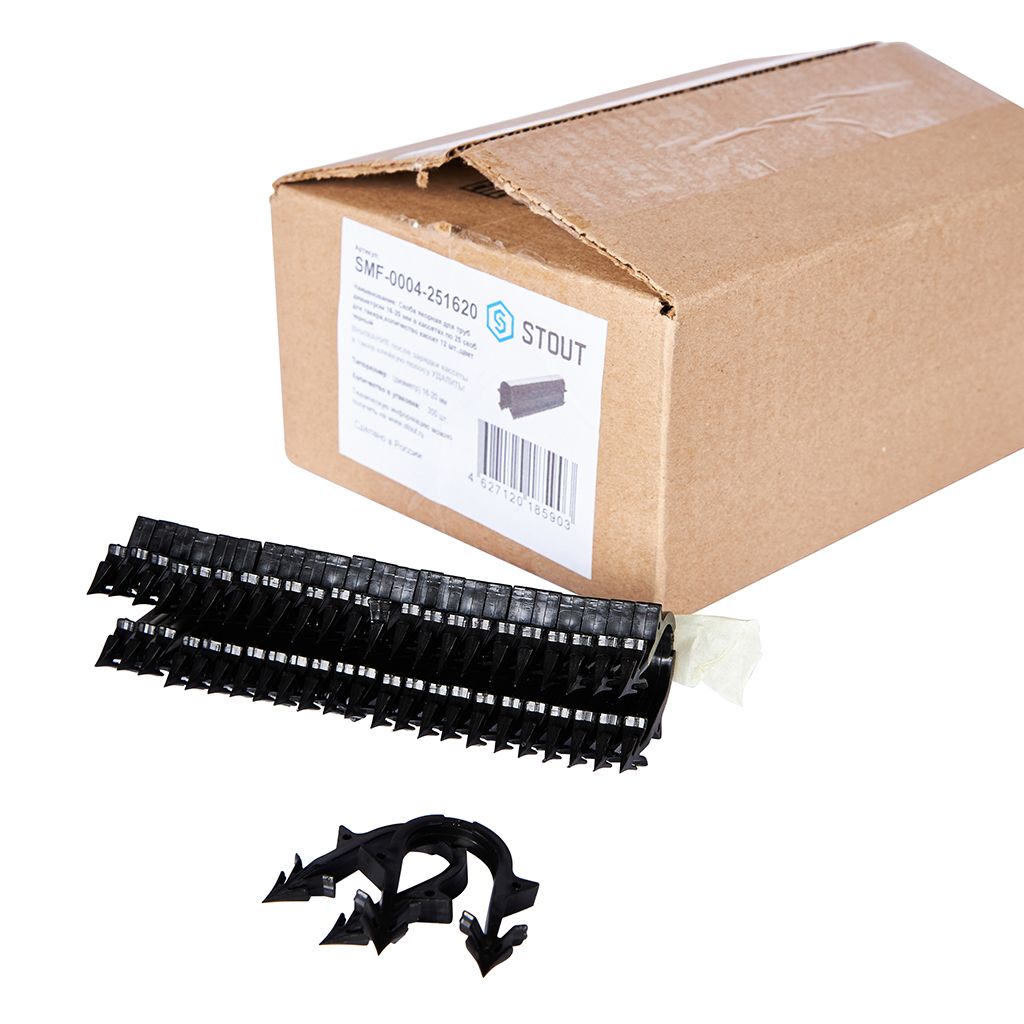 SMF-0004-251620 STOUT Кассета для такера (по 25шт скоб якорных с двойным гарпуном для труб диам.16-20мм). Фото 7