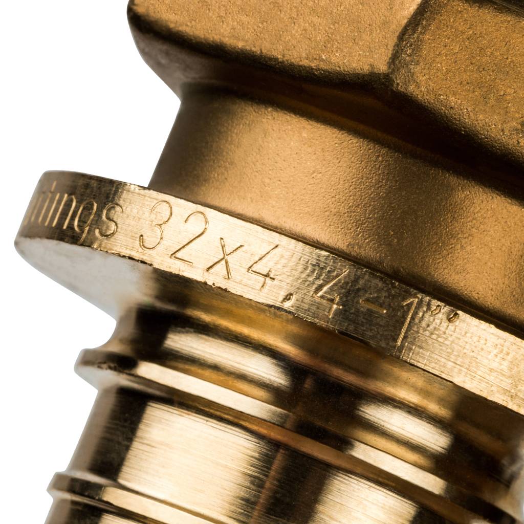 Переходник STOUT с наружной резьбой 32xR 1 для труб из сшитого полиэтилена аксиальный. Фото 5