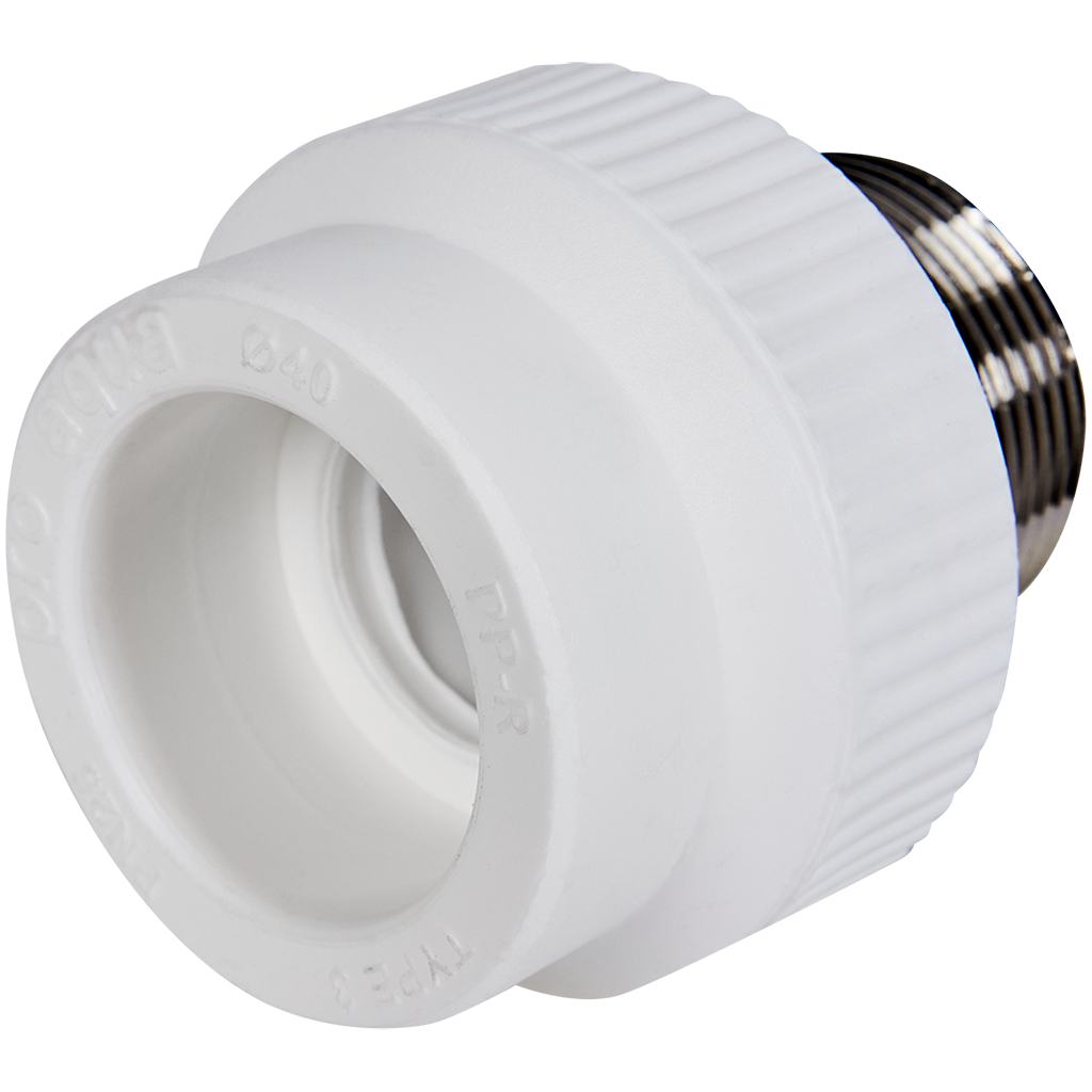 Муфта комбинированная Pro Aqua d= 40-1.1/4 PP-R под ключ НР Белая