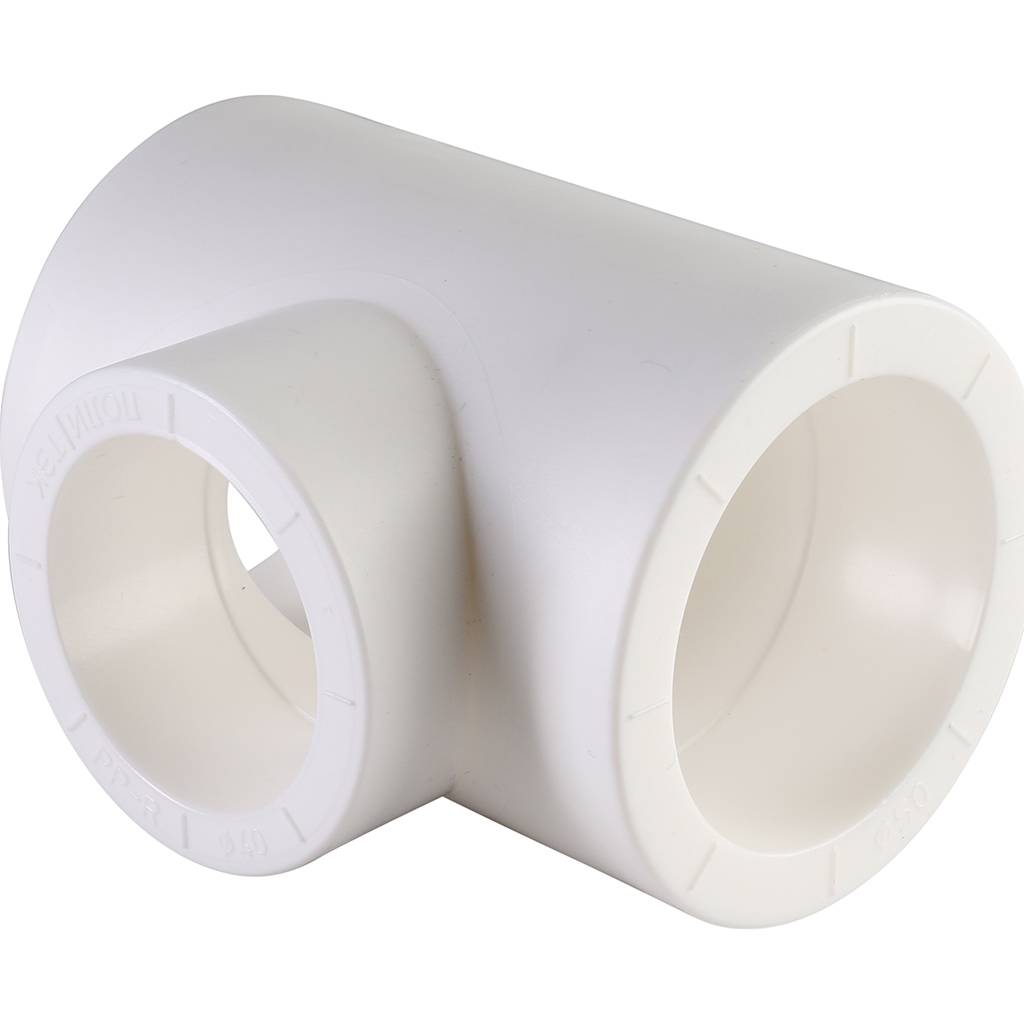 Тройник переходной Политэк 50х40х50 для полипропиленовых труб под сварку (цвет белый)