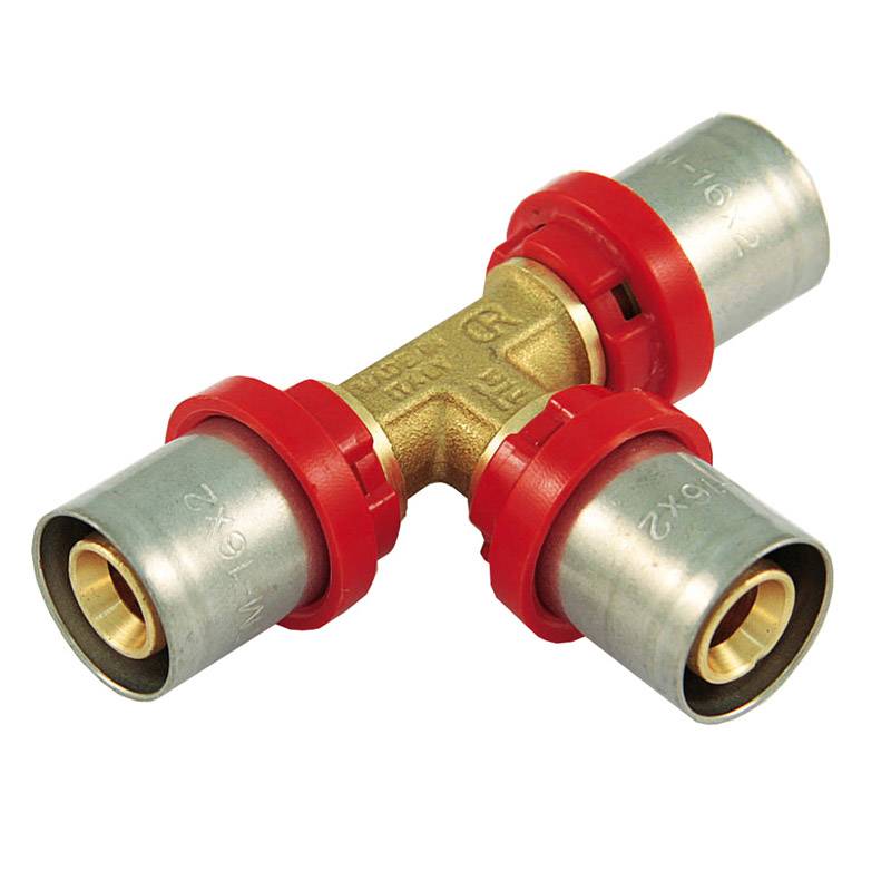 Тройник TIEMME редукционный 16x20x16 для металлопластиковых труб прессовой