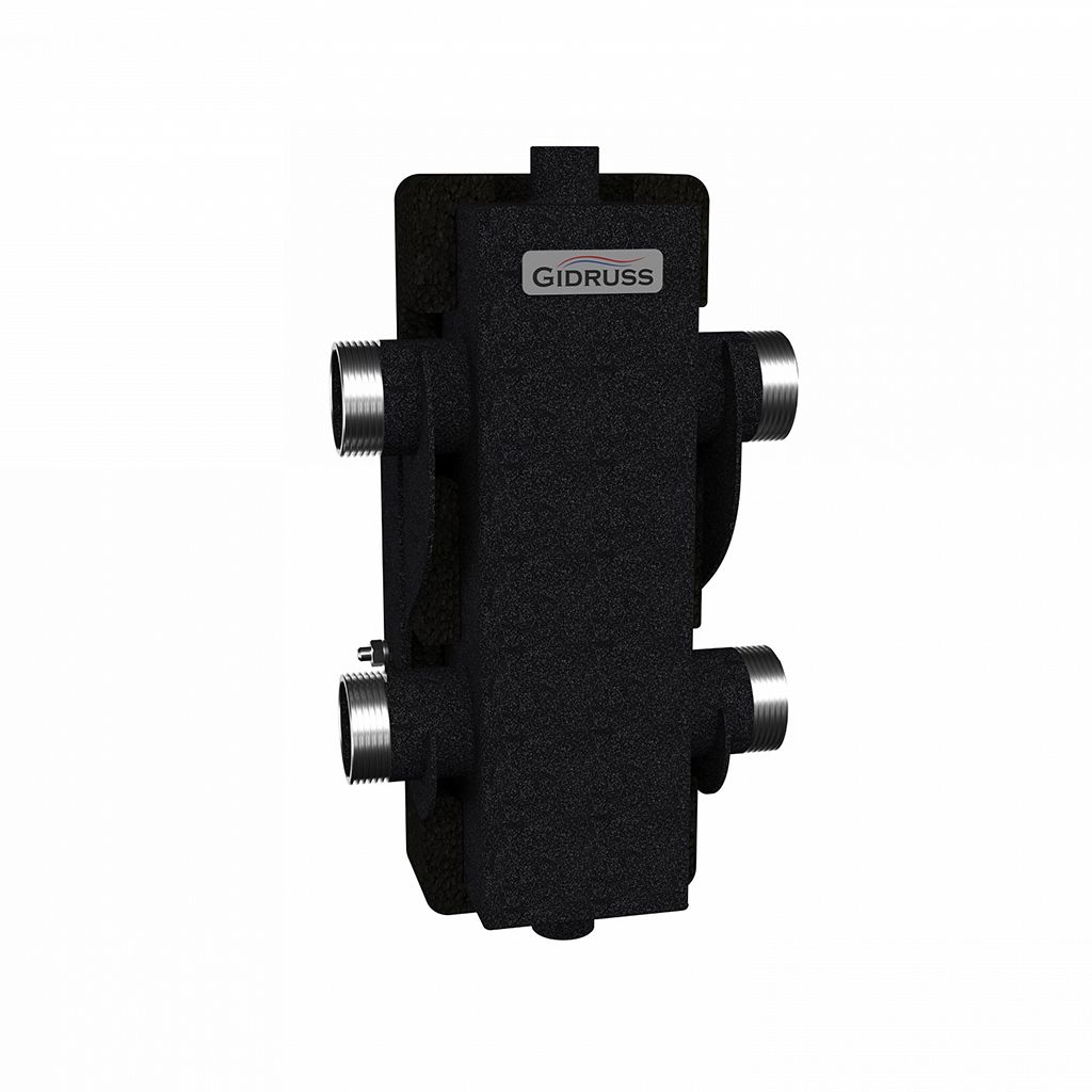 Гидравлический разделитель GIDRUSS GR-80-32.EPP (до 80 кВт, G 1, корпус 80х80х3 ст. 09Г2С, EPP-термоизоляция). Фото 1