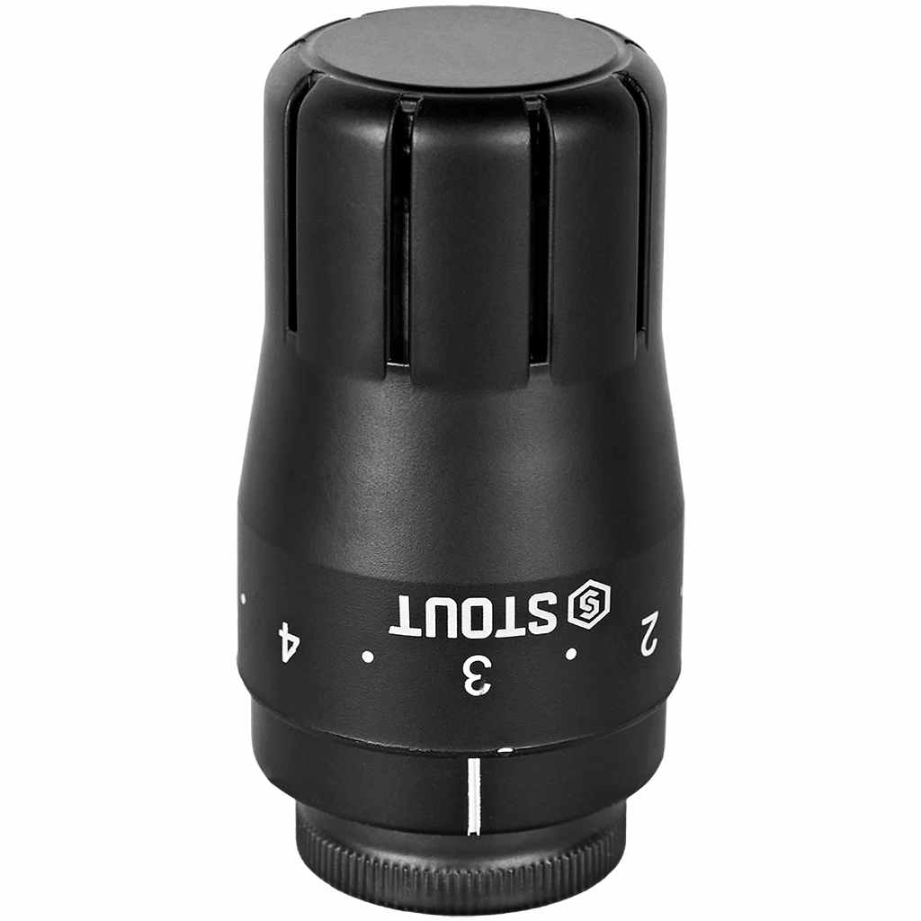 Головка термостатическая STOUT Design черная, жидкостная M30x1,5