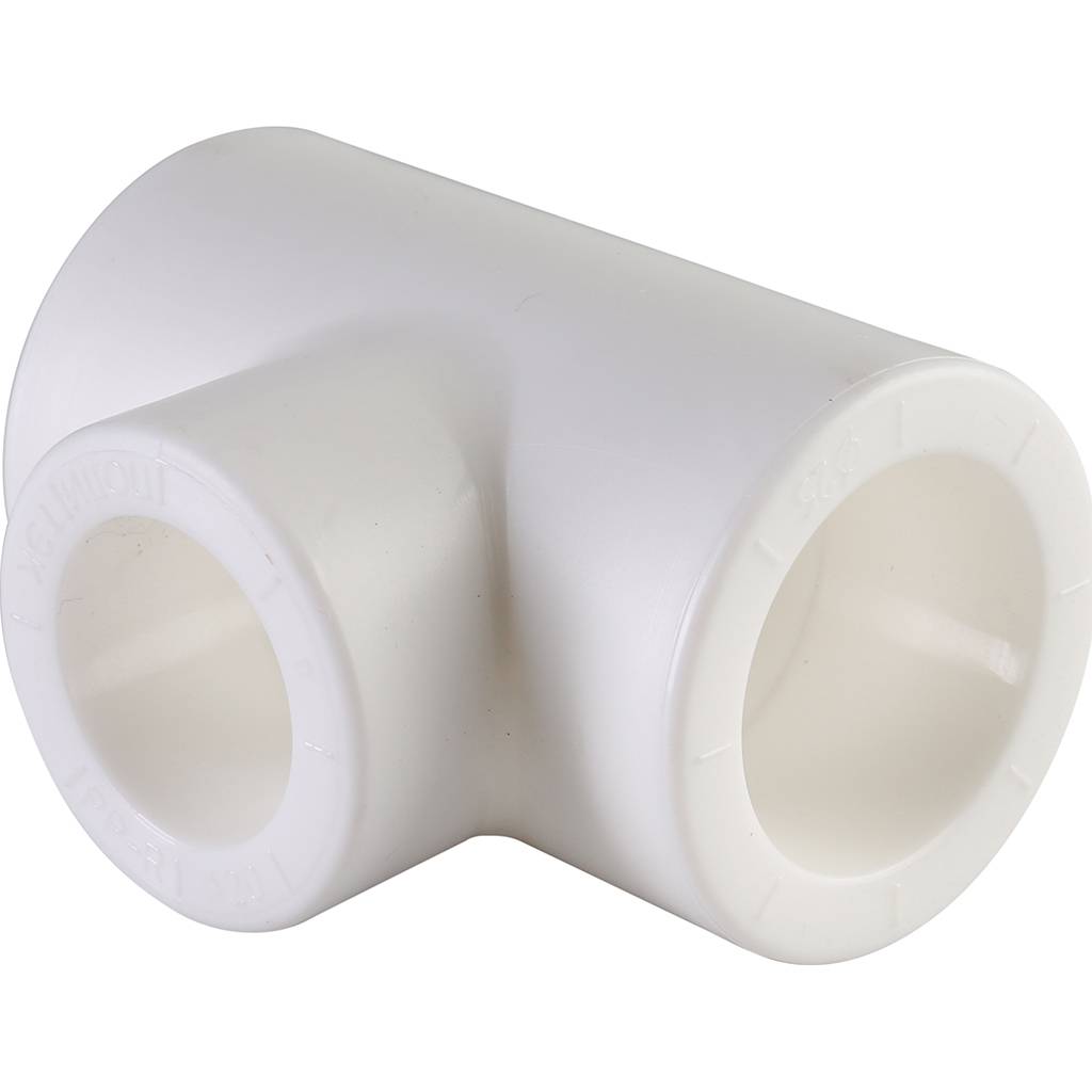 Тройник переходной Политэк 25х20х25 для полипропиленовых труб под сварку (цвет белый)