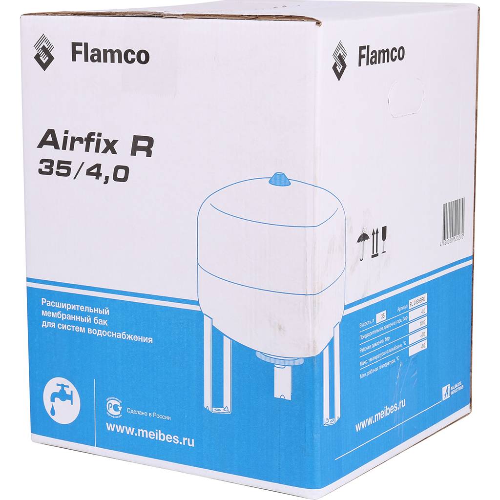 Расширительный бак Flamco Airfix R (водоснабжение) 'Airfix R 35л/4,0 - 8bar. Фото 7