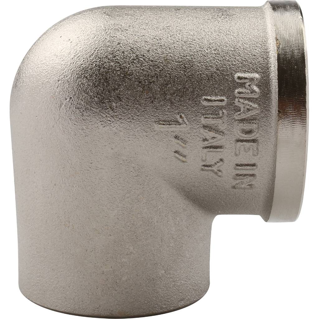 Угольник TIEMME ВВ никелированный 1х3/4 для стальных труб резьбовой. Фото 2