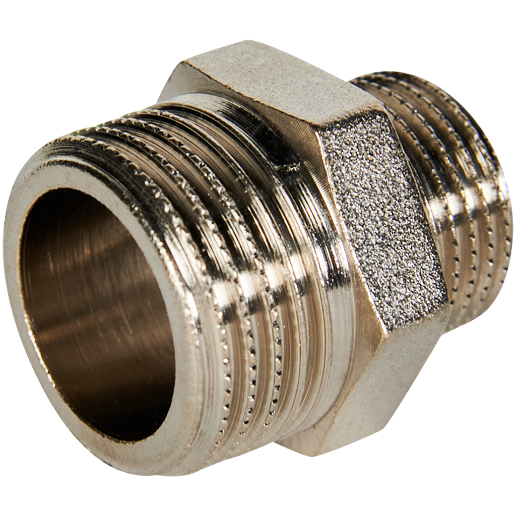 Ниппель НН STOUT переходной никелированный 1/2X3/8. Фото 0