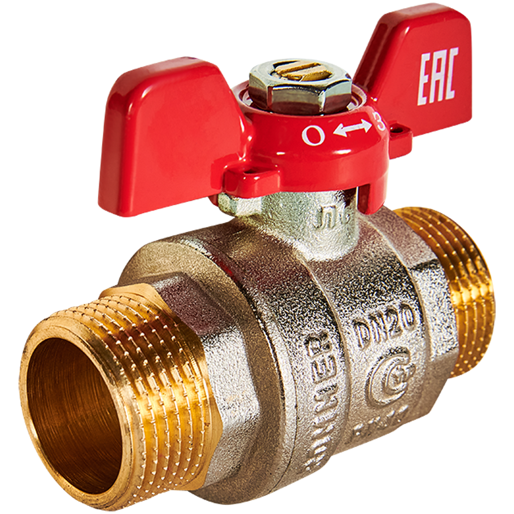 Кран шаровой ROMMER НР/НР, ручка бабочка 3/4