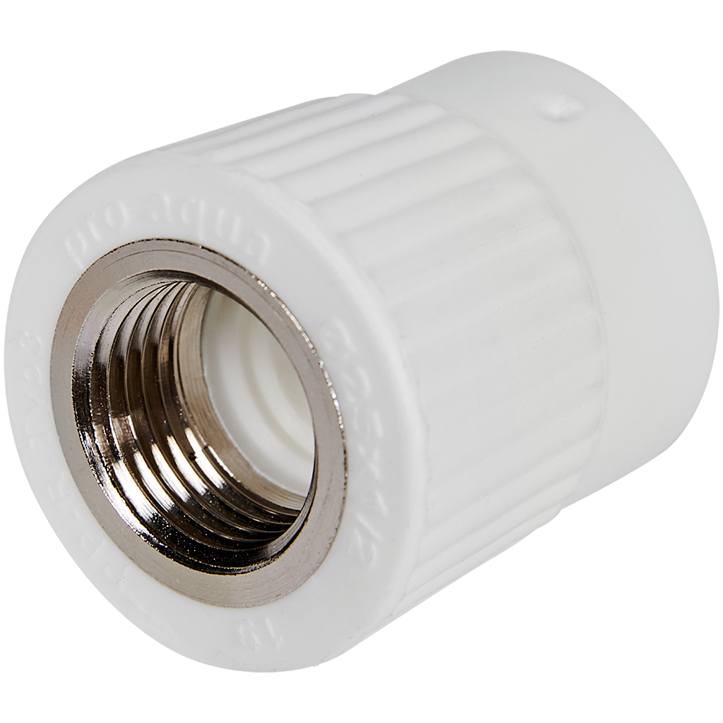 Муфта комбинированная Pro Aqua d= 25-1/2 PP-R ВР Белая