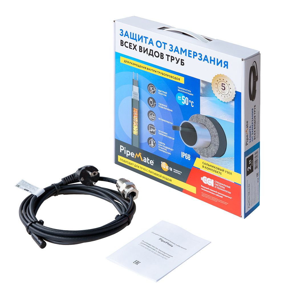 Секция нагревательная кабельная PipeMate 10Вт/м 6м ССТ. Фото 1