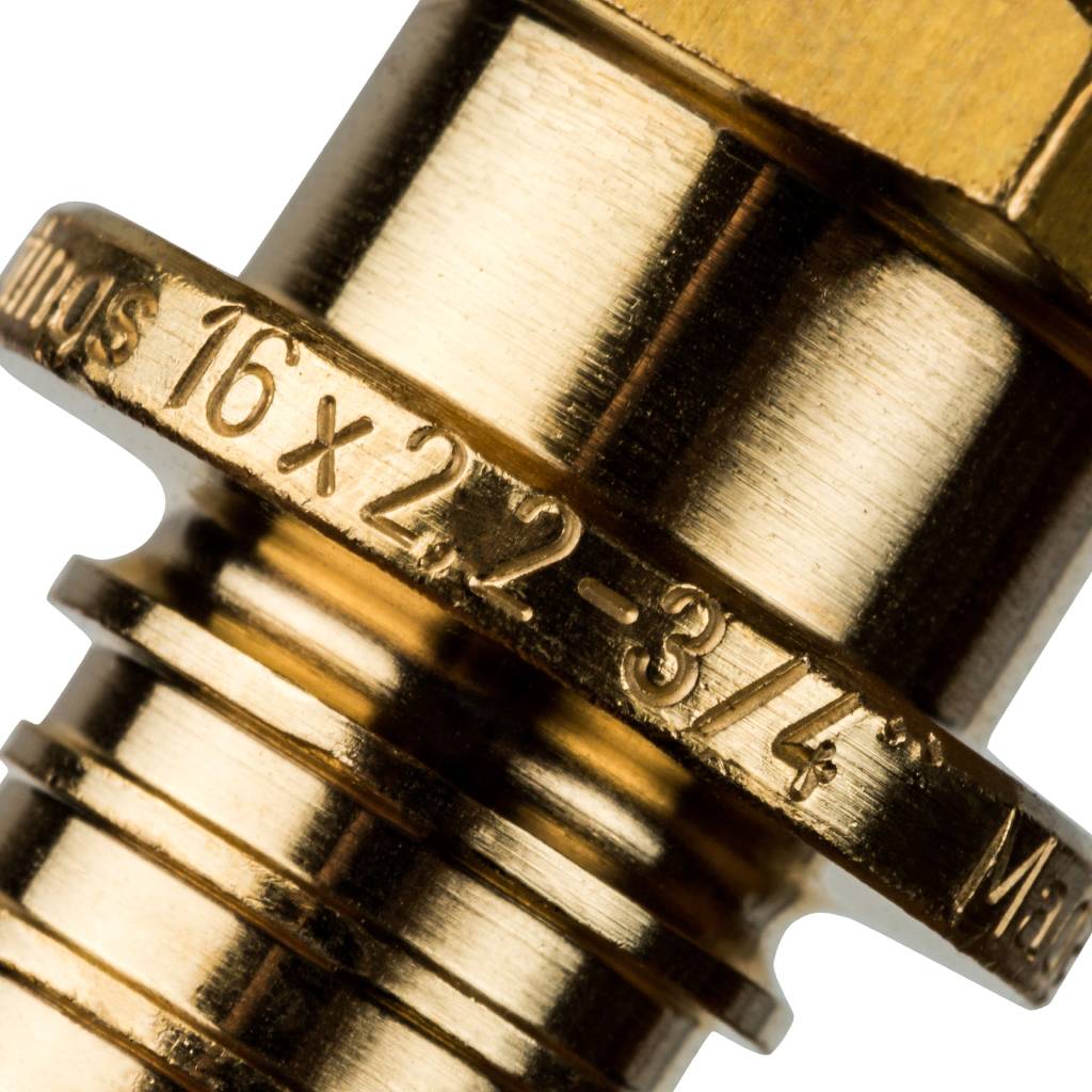 Переходник STOUT с наружной резьбой 16xR 3/4 для труб из сшитого полиэтилена аксиальный. Фото 4