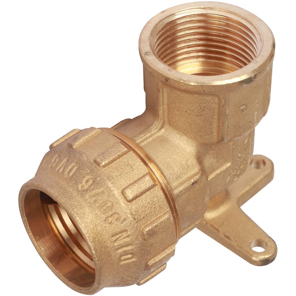 Угольник TIEMME с внутренней резьбой и креплением 32х1 для труб ПНД винтовой