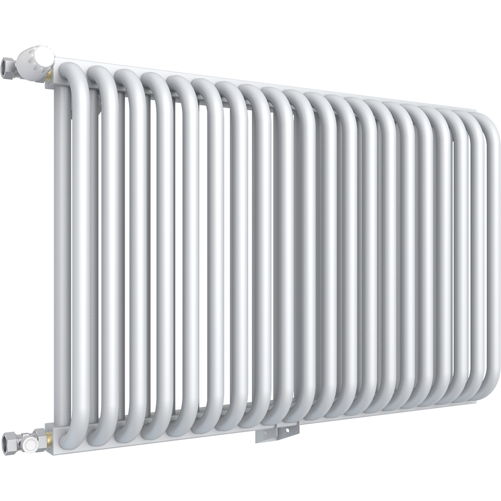 2-х трубчатый стальной радиатор ROMMER RST 2030/30 секций боковое подключение RAL9016