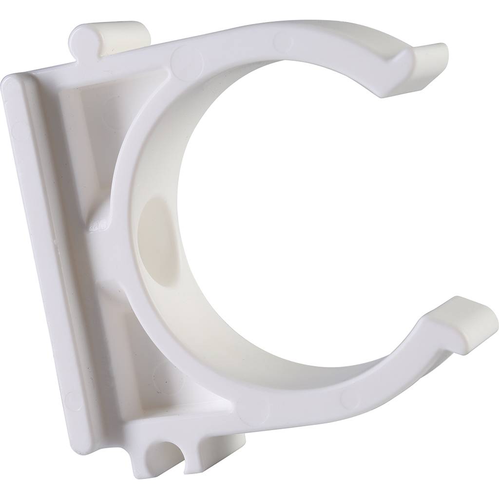 Крепление Политэк d=32 для полипропиленовых труб под сварку (цвет белый). Фото 4