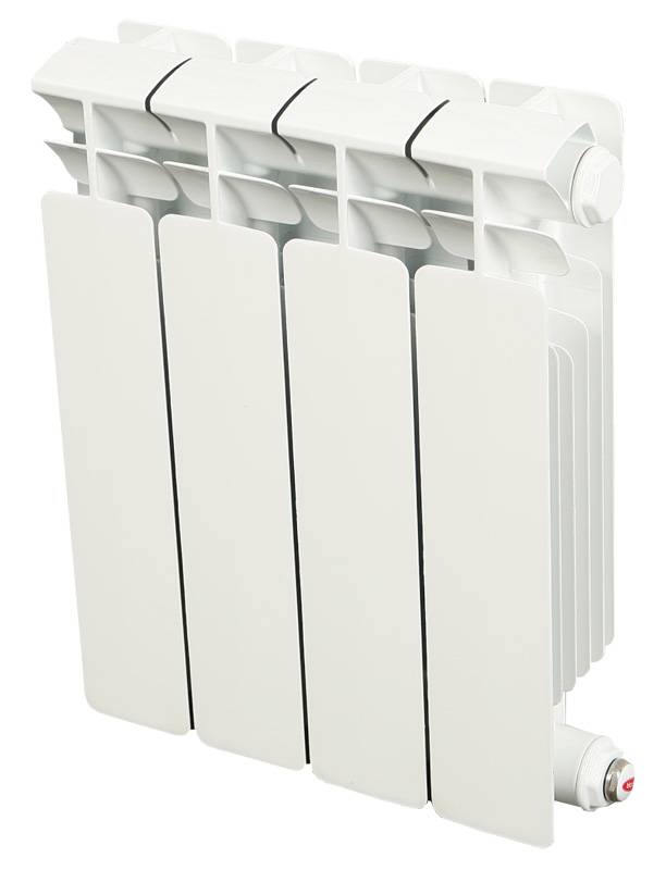 Радиатор биметаллический RIFAR BASE 200 4 секции боковое подключение (белый RAL 9016)