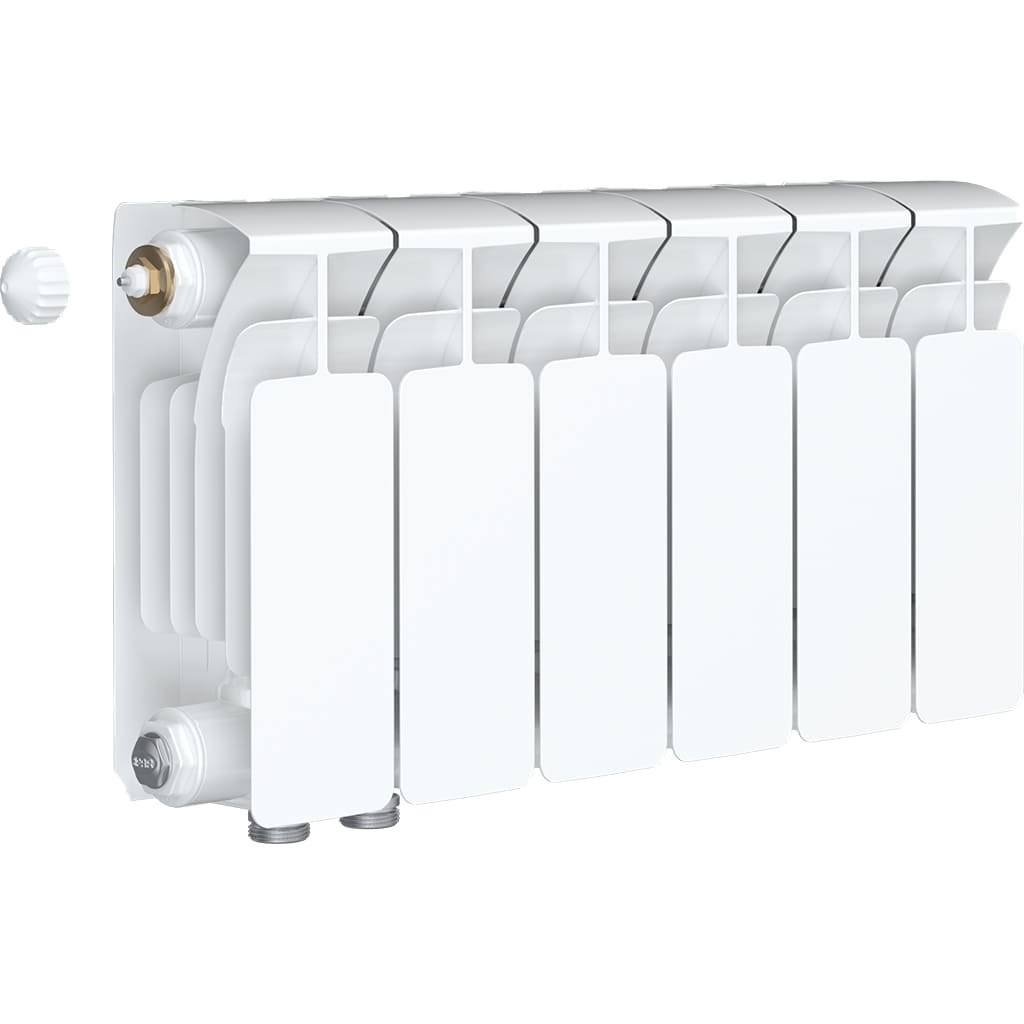Радиатор биметаллический RIFAR BASE VENTIL 200 BVL 6 секций нижнее левое подключение (белый RAL 9016)