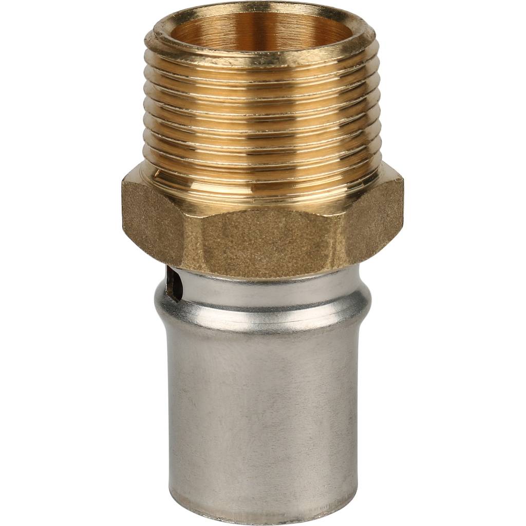 Переходник STOUT с наружной резьбой 3/4 х20 для металлопластиковых труб прессовой. Фото 3