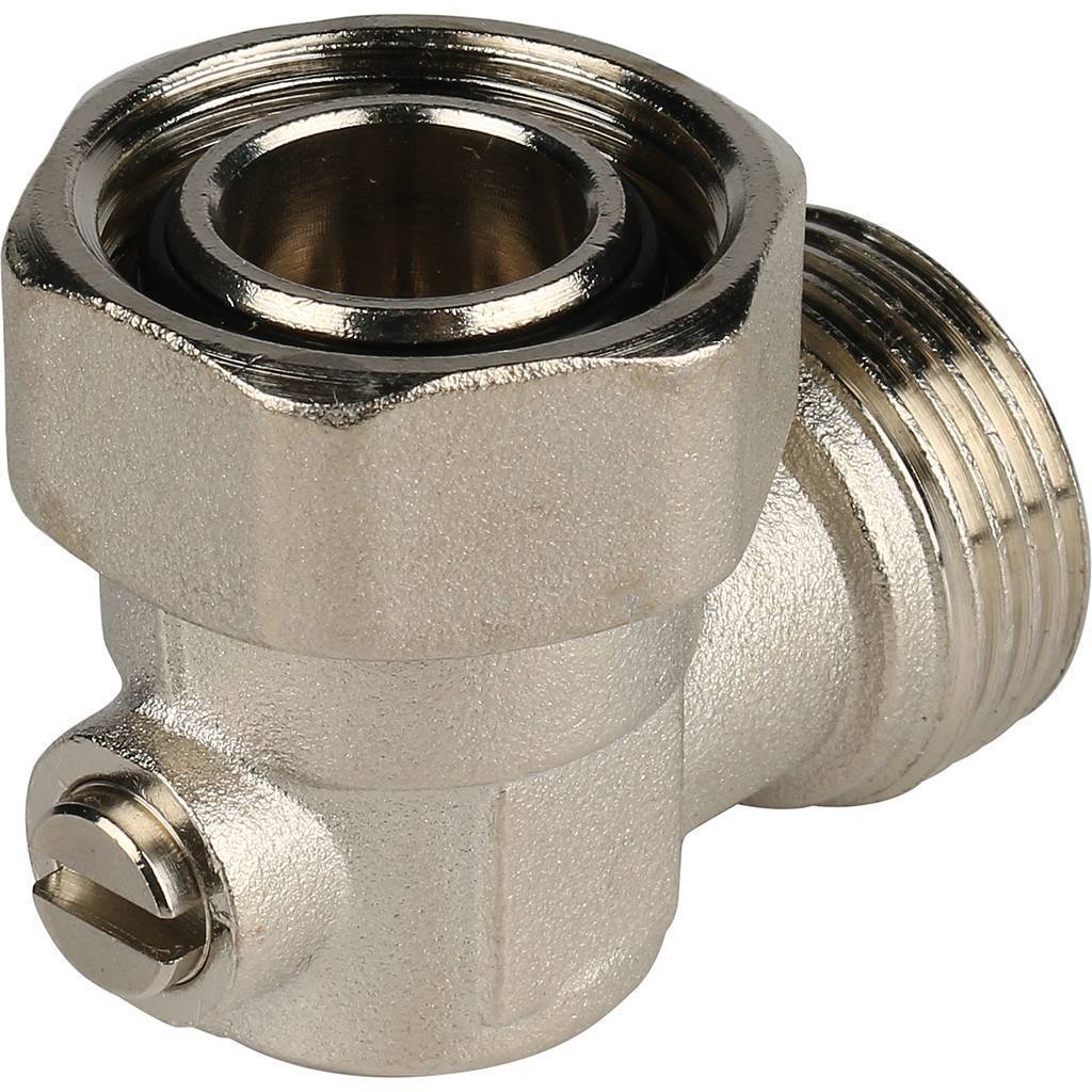 Узел нижнего подключения для радиатора STOUT угловой, раздельный 3/4