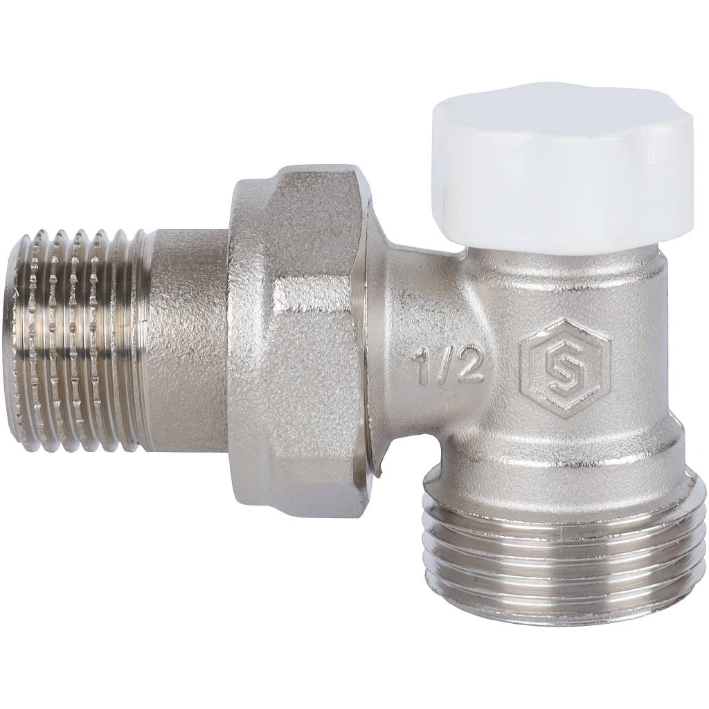 Клапан запорно-балансировочный угловой STOUT SVL 1/2 х 3/4 ЕК. Фото 0