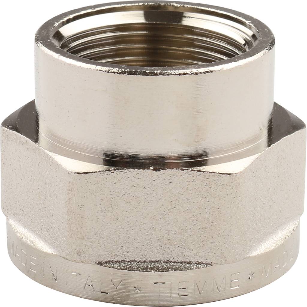 Муфта TIEMME ВВ никелированная 1 1/4х1 для стальных труб резьбовой