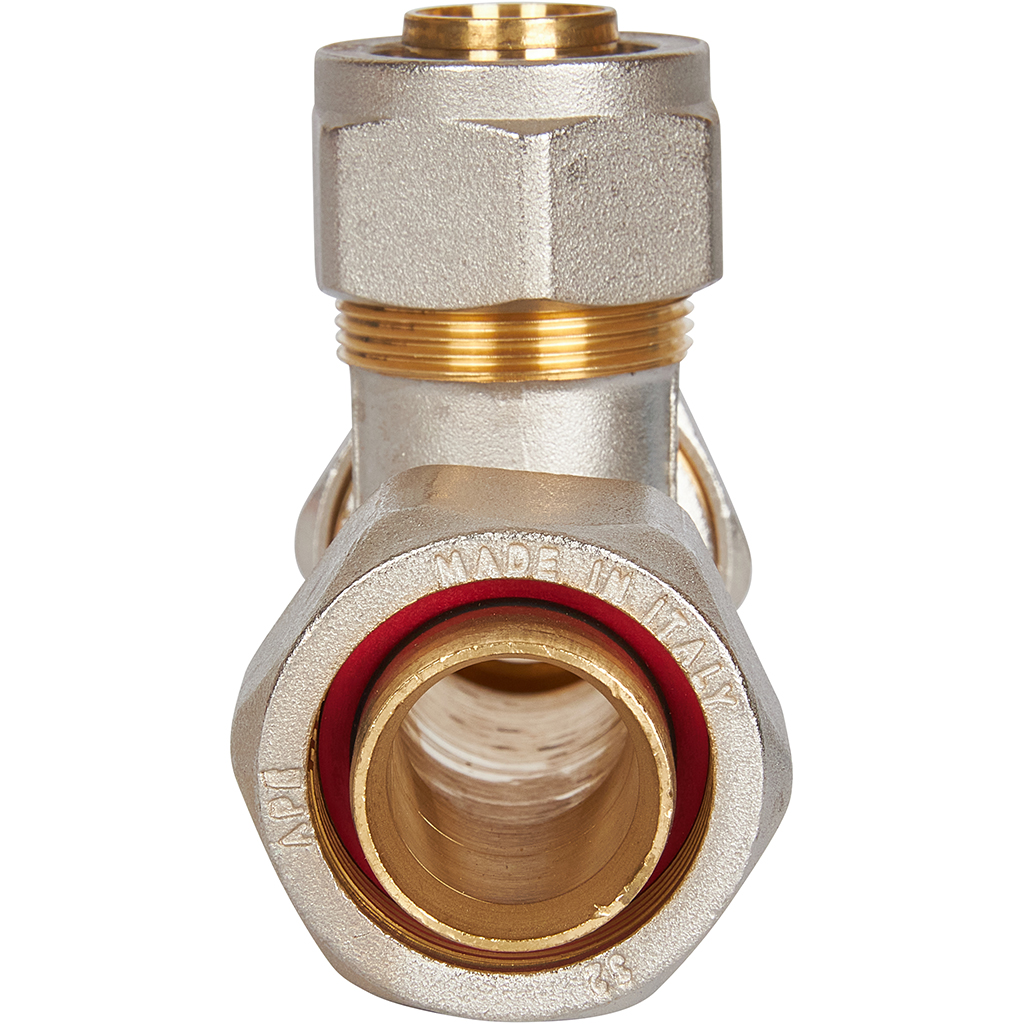 Тройник переходной STOUT 32x26x32 для металлопластиковых труб винтовой. Фото 3