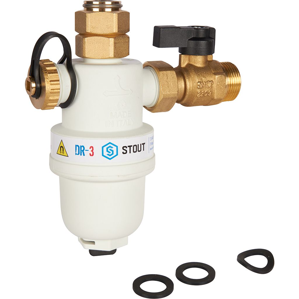 Фильтр -шламоотделитель с магнитом для настенных котлов STOUT G 3/4M-G 3/4RN-G 3/4M,. Фото 9