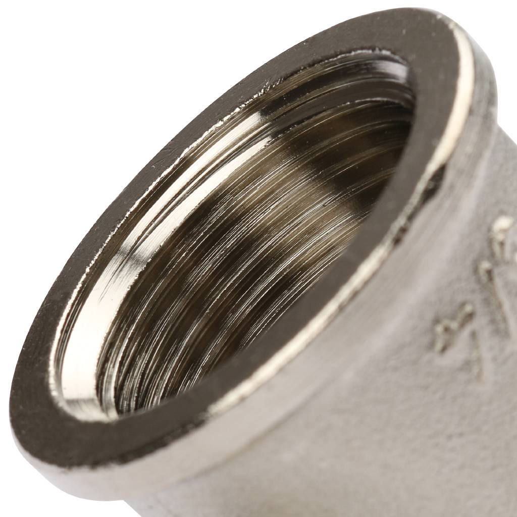 Тройник TIEMME ВВ никелированный 3/4х1/2х3/4 для стальных труб резьбовой. Фото 3