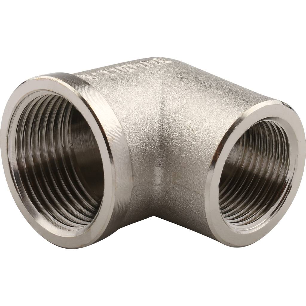 Угольник TIEMME ВВ никелированный 1х3/4 для стальных труб резьбовой. Фото 0