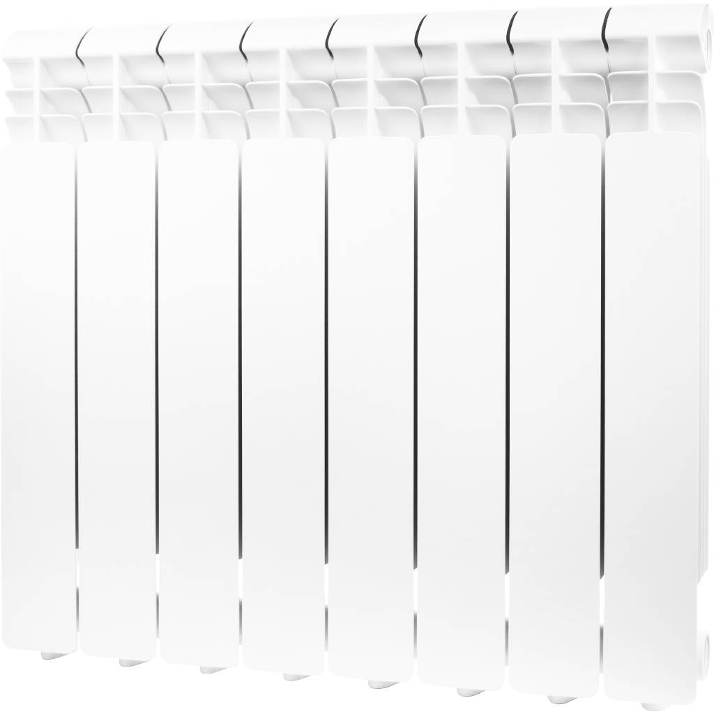 Радиатор алюминиевый Global ISEO 500 8 секций боковое подключение (белый RAL 9010)