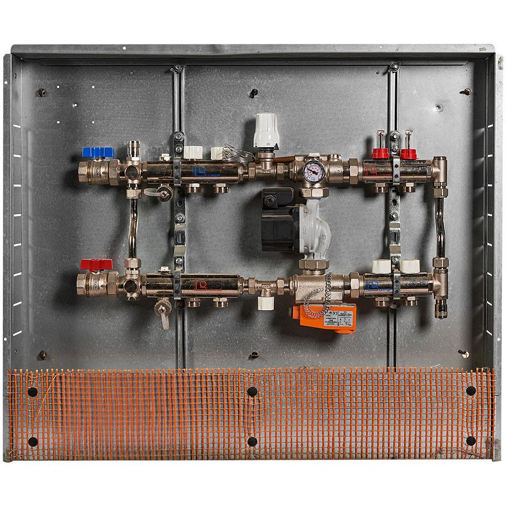 Коллекторная группа с присоед. набором LUXOR КА 1191 и насосным модулем GP1190 с колектором на 2 радиатора 17403412N. Фото 0