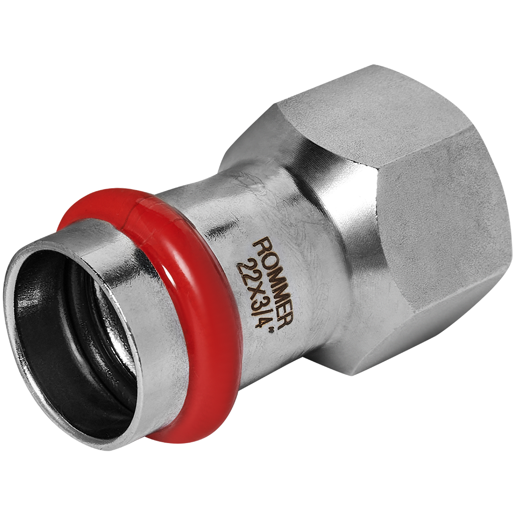 Переходник ROMMER ВПр-ВР 22х3/4 из нержавеющей стали прессовой
