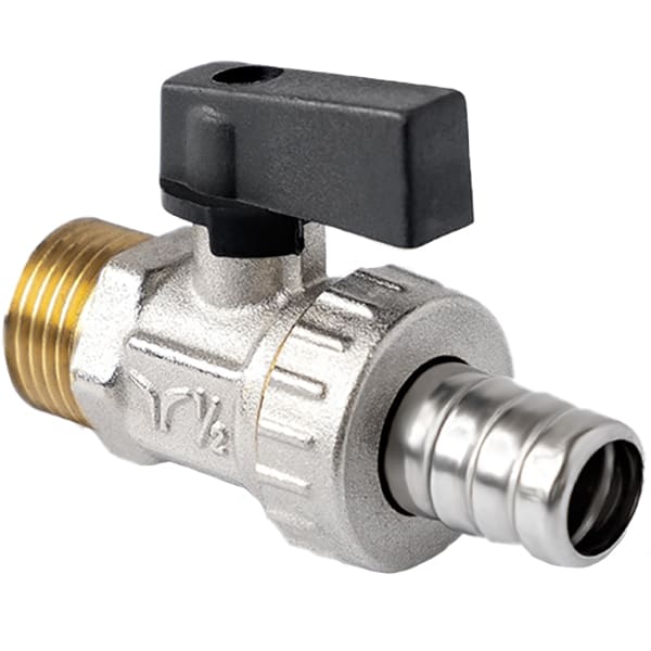 Кран шаровой дренажный Pro Aqua D 1/2 с патрубком для шланга, ручка-рычаг, Н