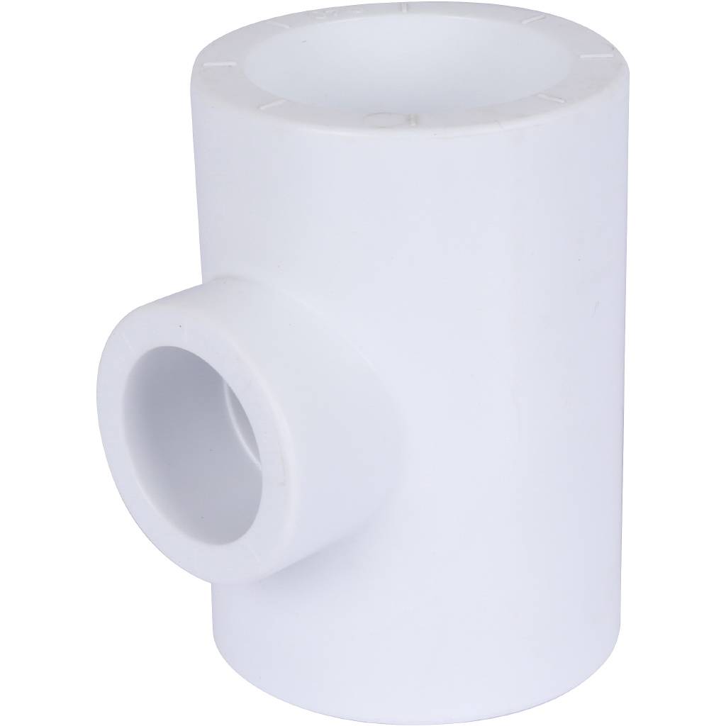 Тройник переходной Политэк 40х25х40 для полипропиленовых труб под сварку (цвет белый)