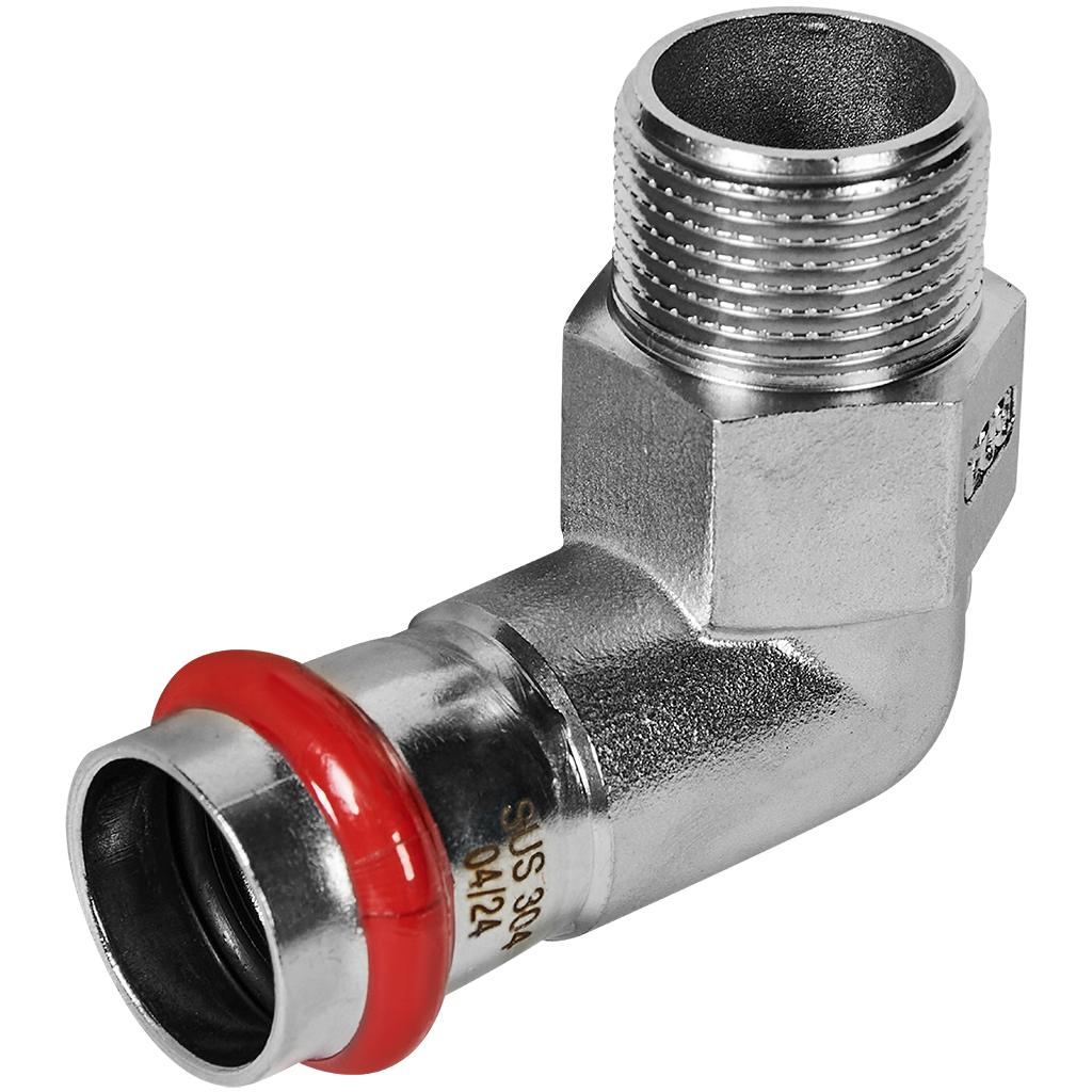 Угольник ROMMER-переходник ВПр-НР 22х3/4 из нержавеющей стали прессовой