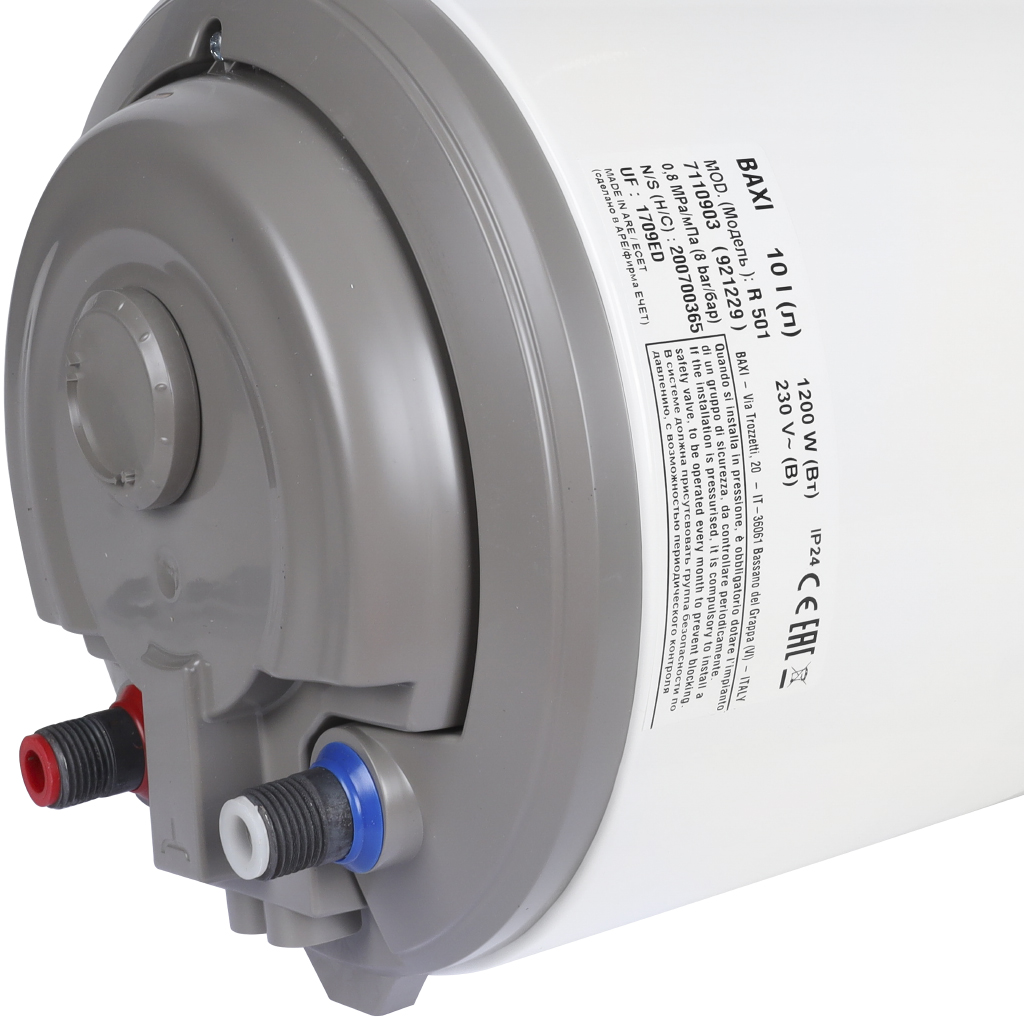 Водонагреватель накопительный 10 л. Baxi EXTRA R 501 вертикальный эмалированная сталь. Фото 5