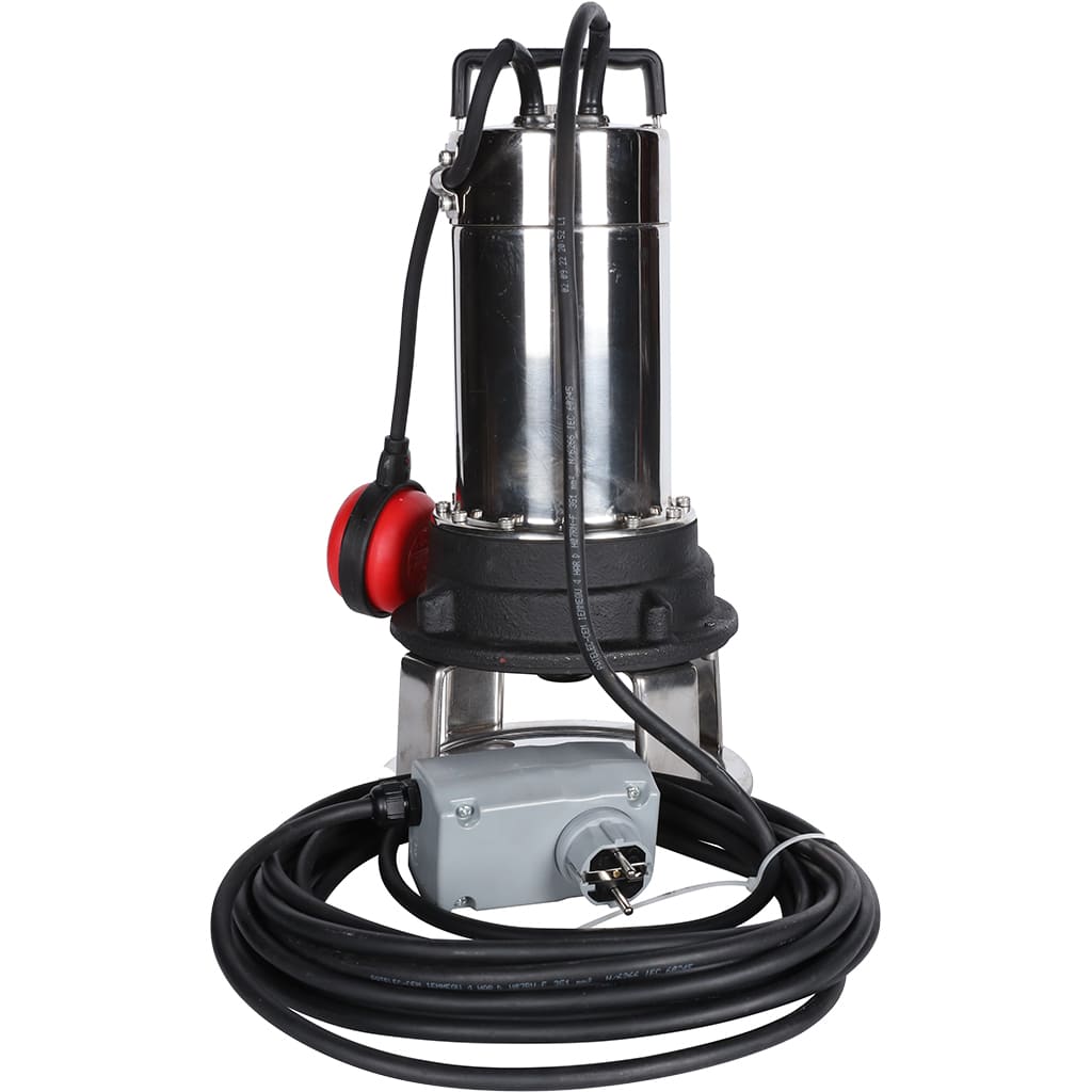Насос дренажный STOUT с режущим механизмом и поплавком, корпус-чугун, кабель 10 м, 230V, Q=150 л/мин, H= 17 м