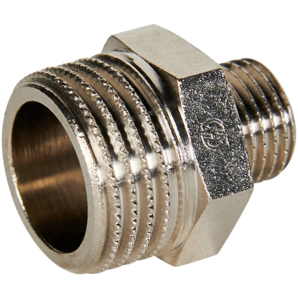 Ниппель НН STOUT переходной никелированный 1/2X1/4